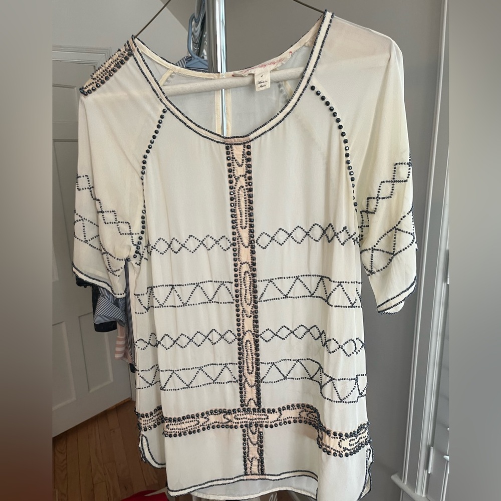 Anthropologie Beaded Blouse
